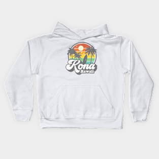 Vintage Kona Beach Hawaii Surf Hawaiian Surfing 70's Gift Kids Hoodie